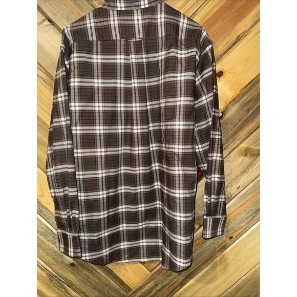 Towncraft Men's Med Plaid Wrinkle Free Long Sleeve Button Down Shirt Pocket NWOT - Picture 5 of 5